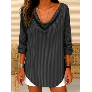 Women'S Casual Loose Striped Top