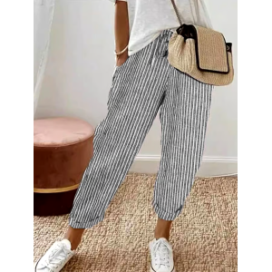 Women's Casual Striped Print Trousers
