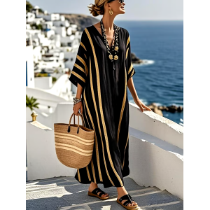 Women'S Contrast Striped Dress